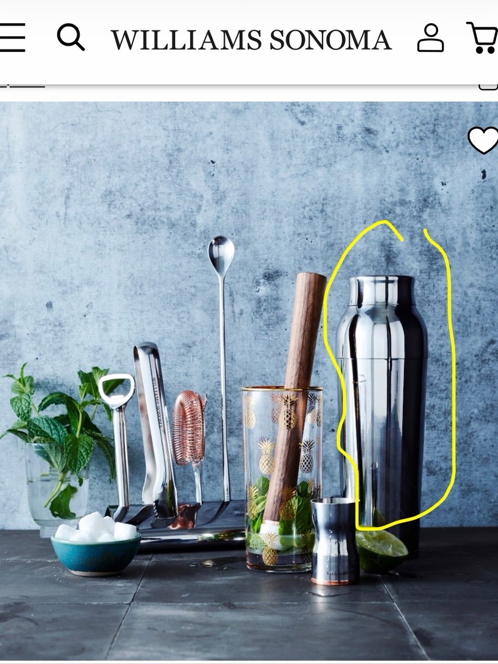 Williams sonoma cocktail shaker